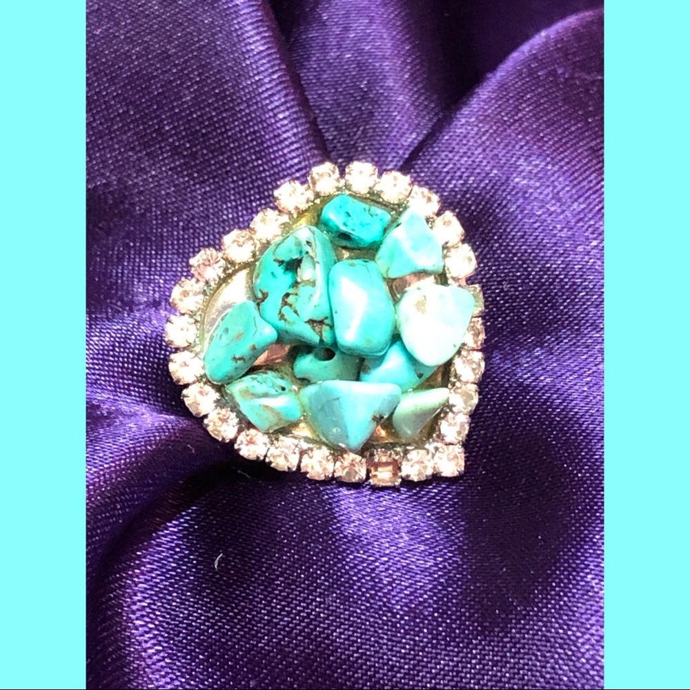 Adjustable Turquoise heart ring
